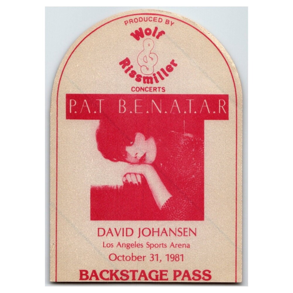 Vintage Pat Benatar Backstage Pass 1981 Los Angeles Sports Arena Wolf Rissmiller